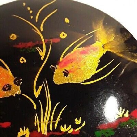 Vintage Japanese Lacquer over Porcelain Box - Picture 5 of 6